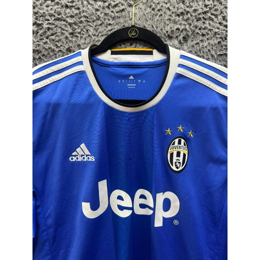 Adidas 2016-2017 Juventus FC Away Short Sleeve‎ Soccer Jersey Blue Mens Size M